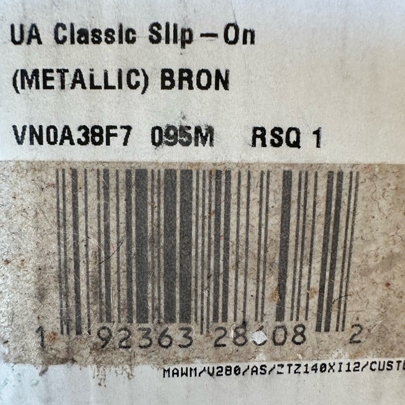 {Vans} NWT Classic Slip-on metallic bronze size 9.5M/11W - Picture 7 of 7